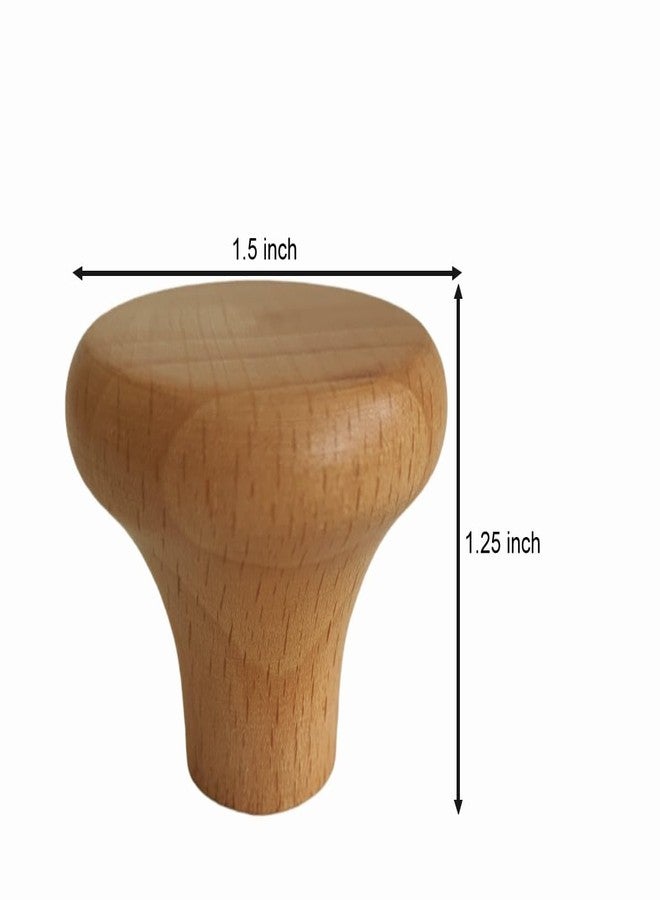 CURIOFACT Beechwood Drawer Knobs, Wardrobe Handles, Loft Handle, Kitchen Pull Handles, Cabinet Wooden Knobs (Small Mushroom) - Image 3